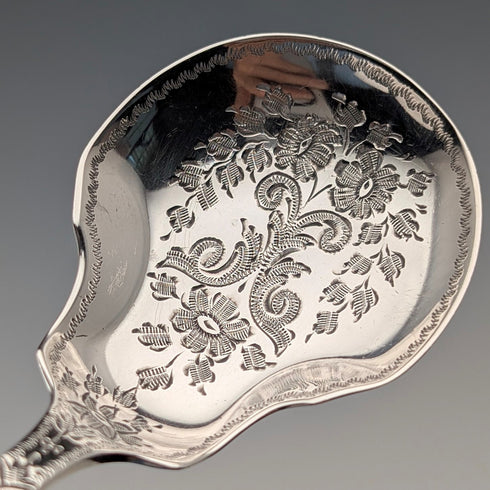 1893年 英國古董 純銀製 茶葉罐匙 11.4g George Maudsley Jackson